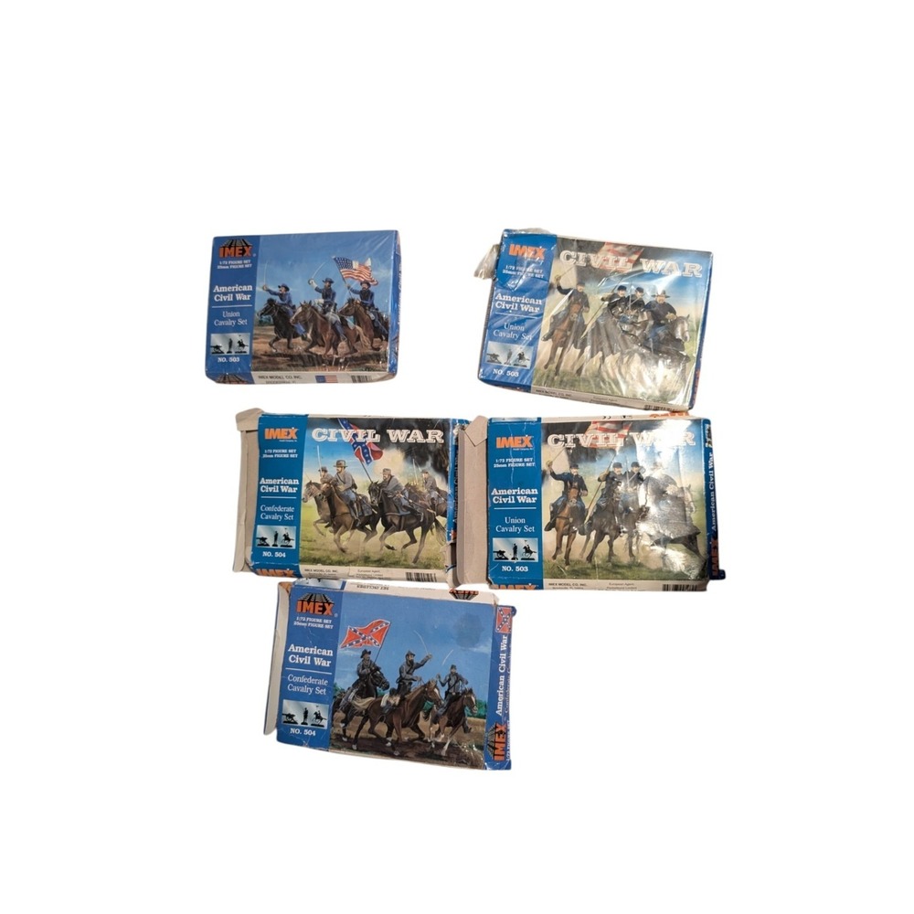 IMEX Civil War Lot of 5 Union Confederate Cavalry 1/72 Figure Sets 503 504